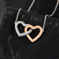 To My Soulmate I'd be lost without you interlocking heart necklace