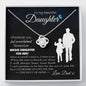 To My Daughter This Old Lion Will Always Have Your Back Love Knot Necklace