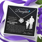 To My Daughter This Old Lion Will Always Have Your Back Love Knot Necklace