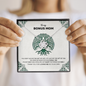To My Bonus Mom Love Knot Necklace On Family Tree Message Card