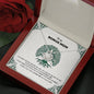 To My Bonus Mom Love Knot Necklace On Family Tree Message Card