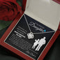 To My Daughter This Old Lion Will Always Have Your Back Love Knot Necklace