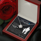 To My Daughter This Old Lion Will Always Have Your Back Love Knot Necklace