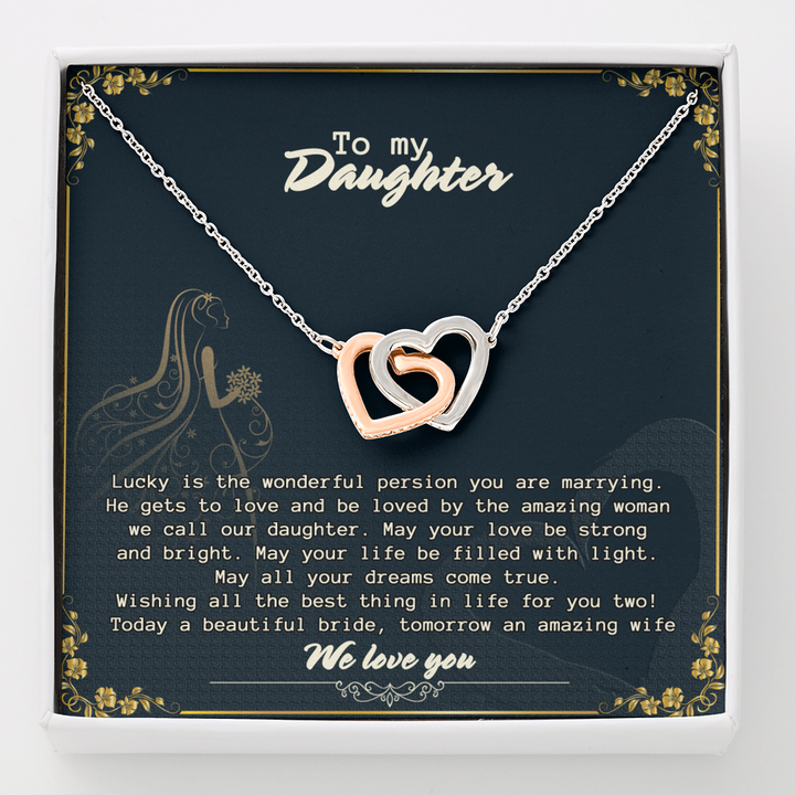 Love Knot, Our Daughter Wedding Day Gift, To Bride From Mom/Dad Necklace,  Parents To Bride Gift, Bride Jewelry Gift From Parents